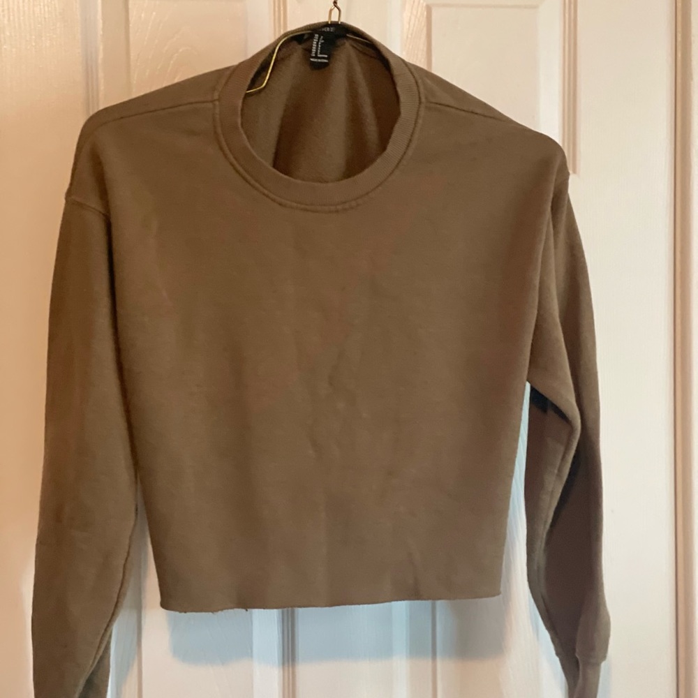Olive Crop Sweatshirt